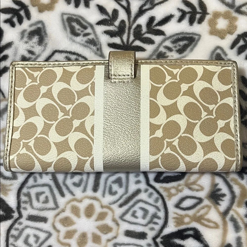 Coach Gold and Cream Metallic Women's Wallet